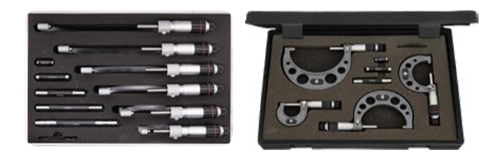 OUTSIDE MICROMETER SET WITH ARCH-SHAPED FRAME 3101-T4