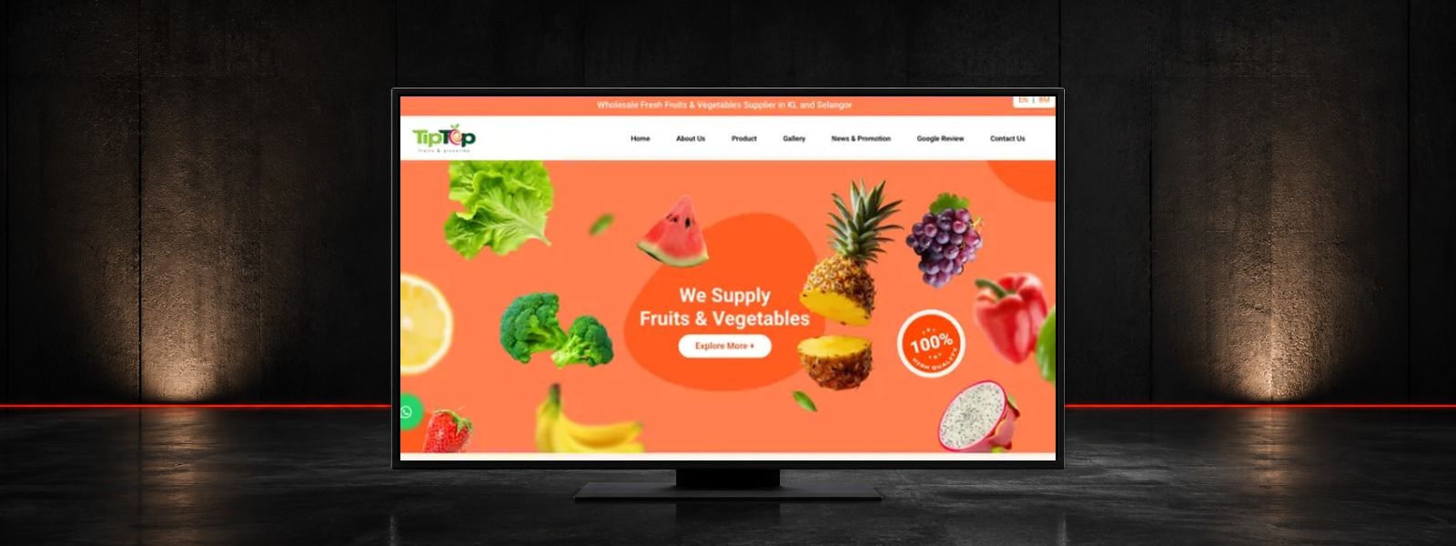 Tip-Top Fruits Wholesale Fresh Produce Website Case Study in Kuala Lumpur & Selangor