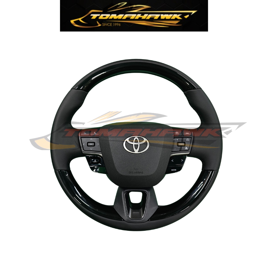 Toyota Alphard Vellfire AGH30 Convert AGH40 Wood Glossy Black Trim Steering Wheel