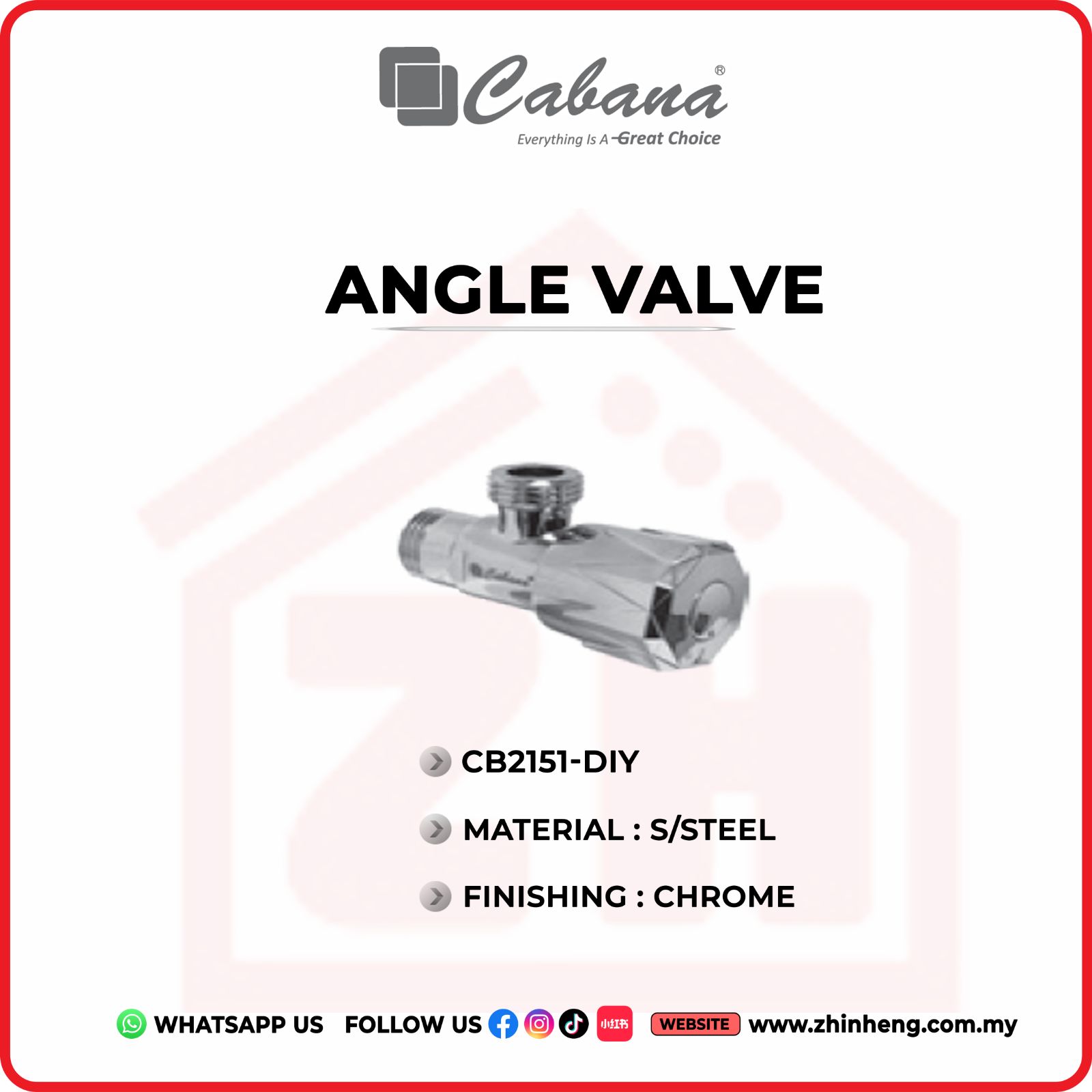 CABANA ANGLE VALVE  CB2151-DIY