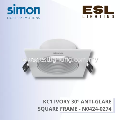 SIMON SPOTLIGHT - KC1 SPOTLIGHT - KC1 IVORY 30掳 ANTI-GLARE SQUARE FRAME - N0424-0274