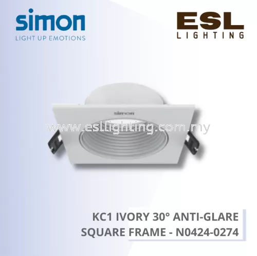 SIMON SPOTLIGHT - KC1 SPOTLIGHT - KC1 IVORY 30° ANTI-GLARE SQUARE FRAME - N0424-0274