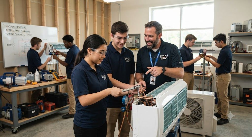 Split unit air conditioner practical training