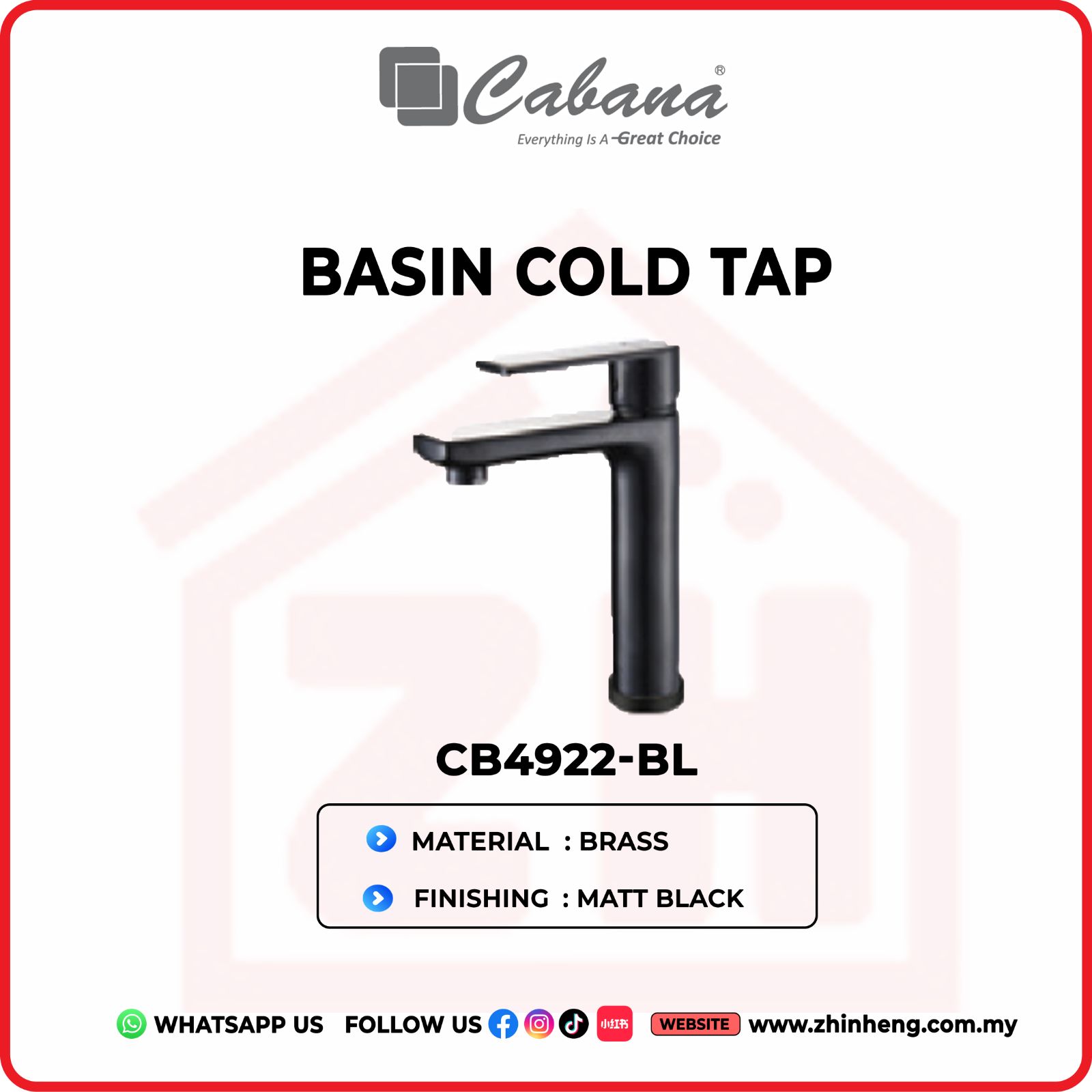 CABANA BASIN CLD TAP CB4922-BL