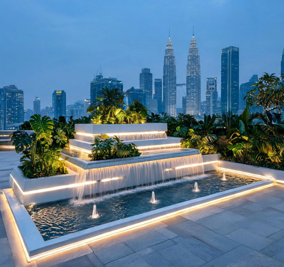 Custom Made Water Fountain Manufacturer Malaysia 马来西亚定制喷泉制造商 Pengilang Air Pancut Air Buatan Tersuai Malaysia