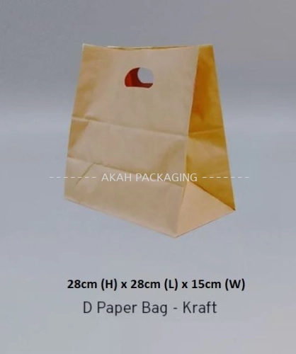 28x28x15 Paper D Bag / D-Cut Handle Paper Bag