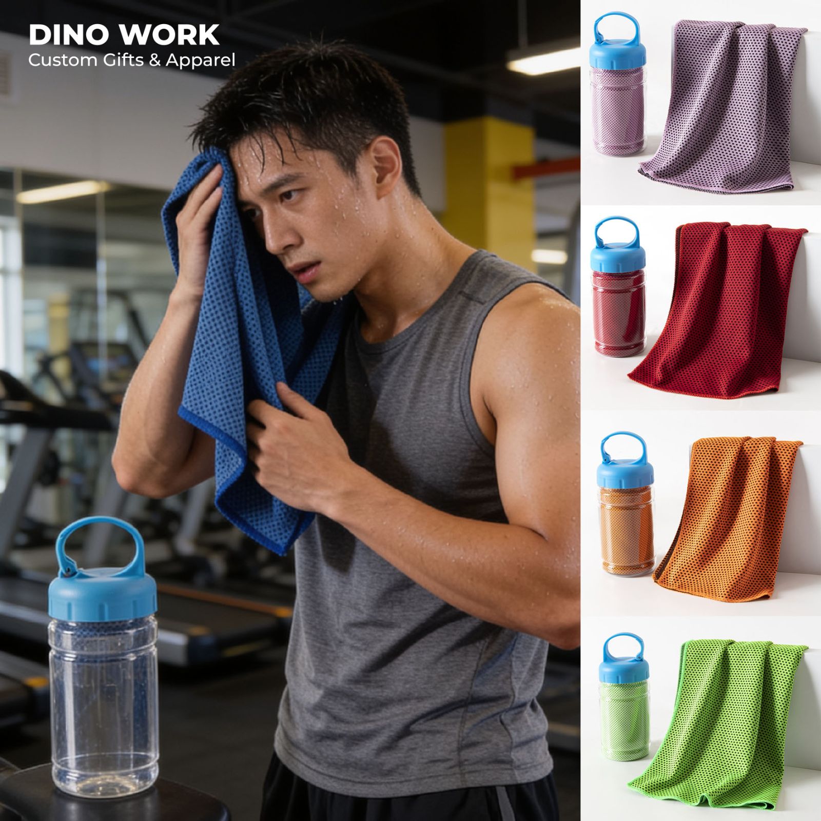Cooling Sports Towel with Storage Bottle