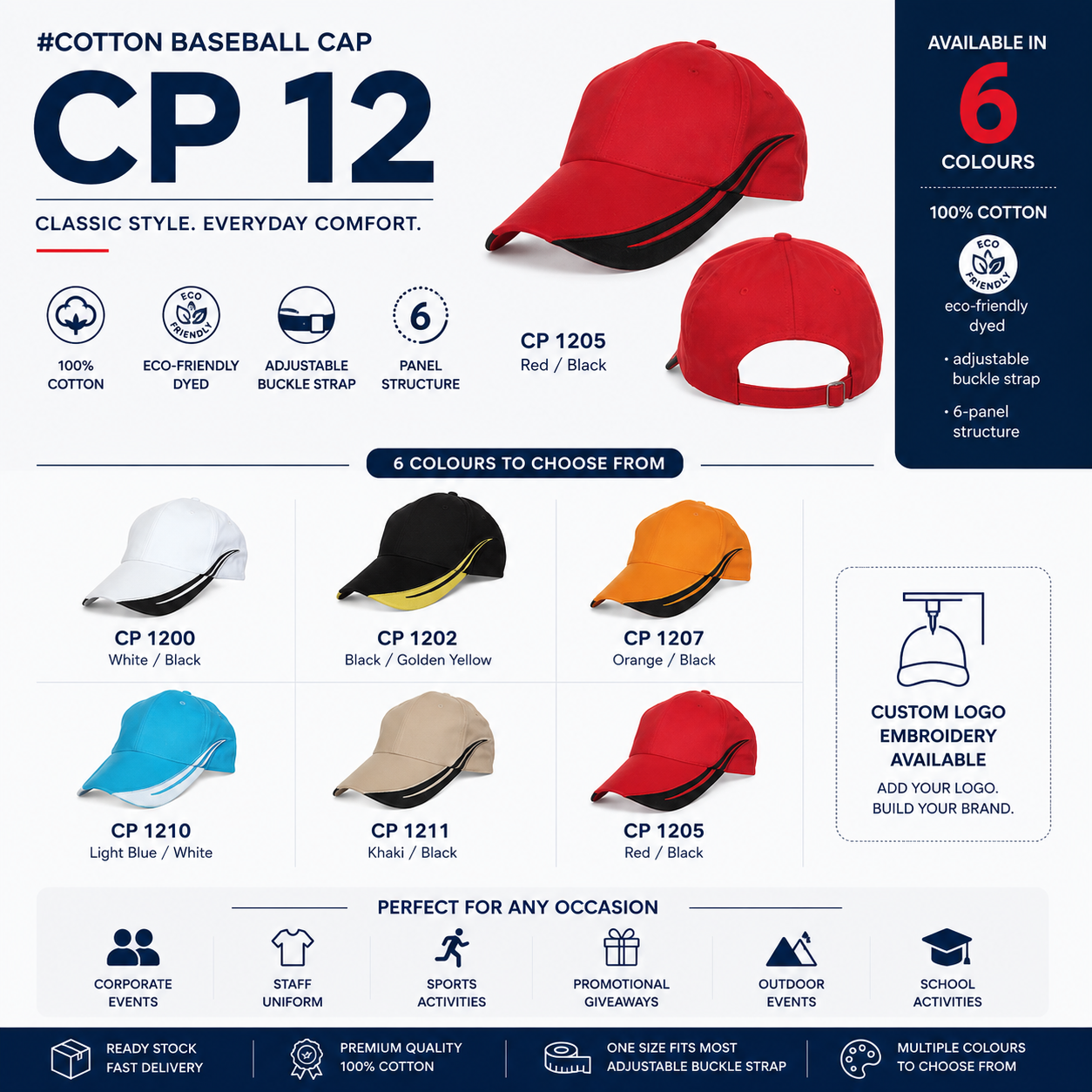 Cotton Baseball Cap CP12 | CP14