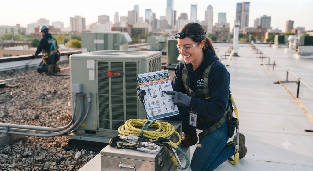 HVAC installation safety fall protection checklist