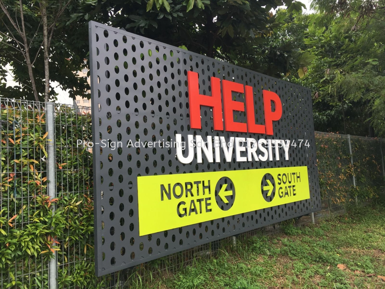 PVC FOAM BOARD CUT OUT LETTERING WITH ROUTER CUT ACP PANEL BASE (HELP UNIVERSITY, SUBANG 2, 2019)