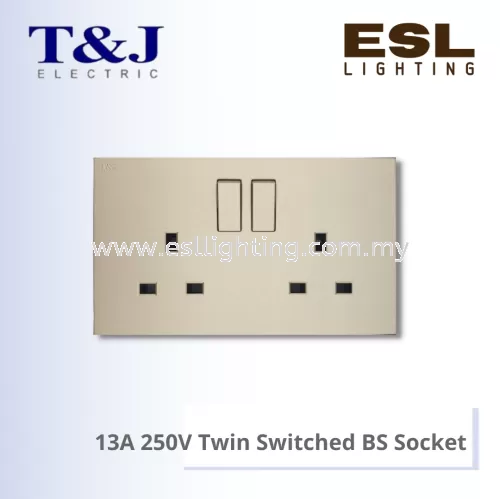 T&J HARMONY SERIES 13A 250V Twin Switched BS Socket - EA8613SD / EA8613SD-SBL / EA8613SD-MSB / EA8613SD-MSL