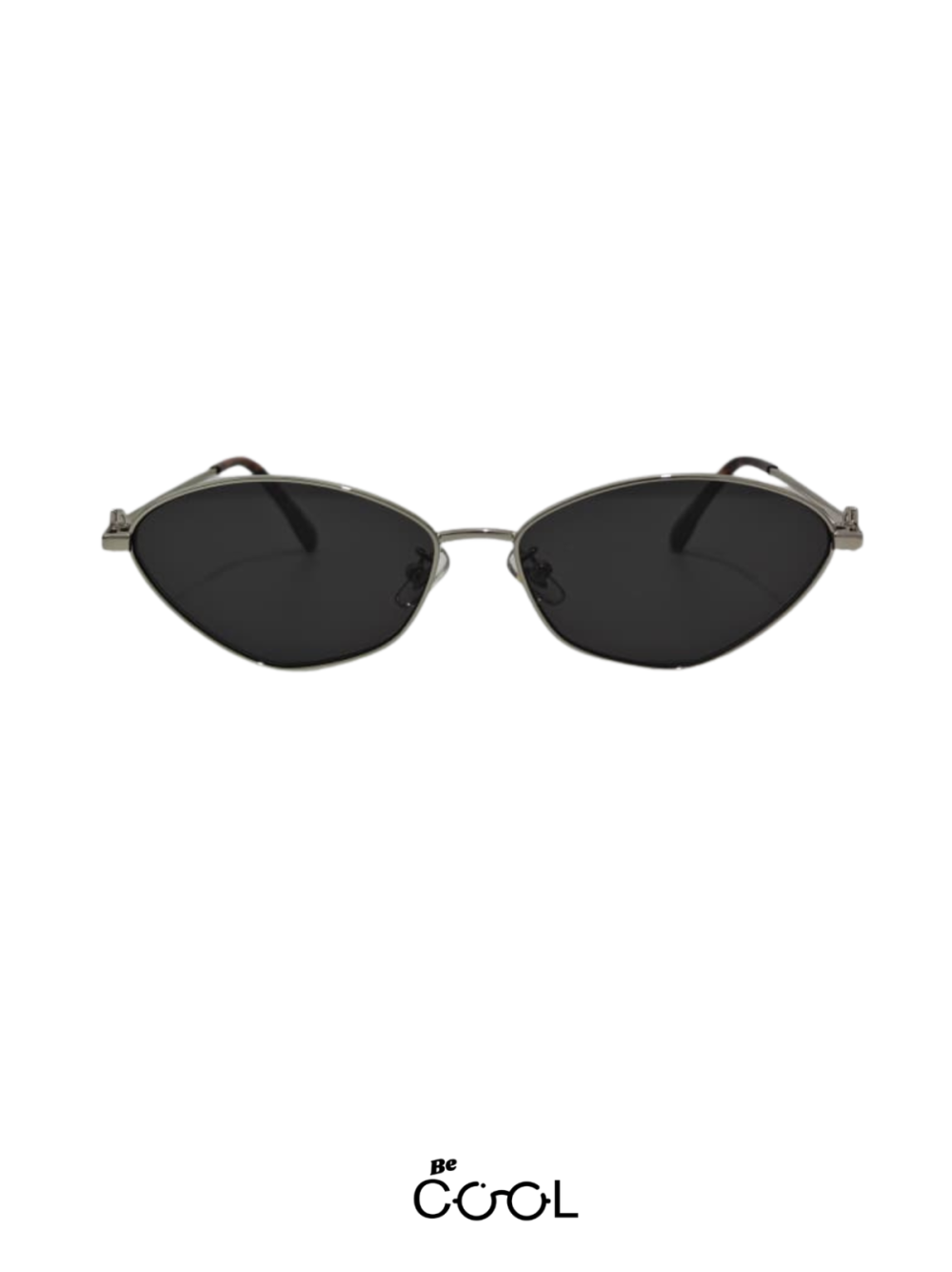 Be Cool Noir Moss Glossy Silver Metal Frame with Grey 85% UV Protection HD Lenses