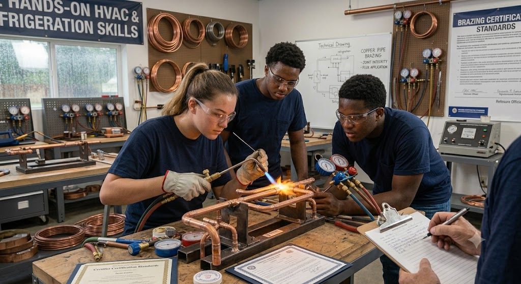 HVAC copper tubing brazing certification training