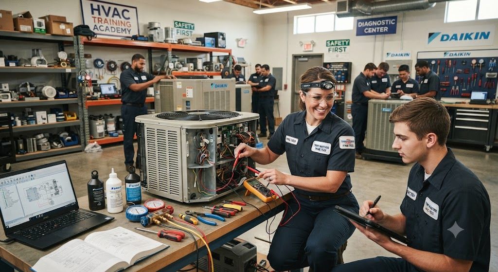 Air conditioning system inspection workshop