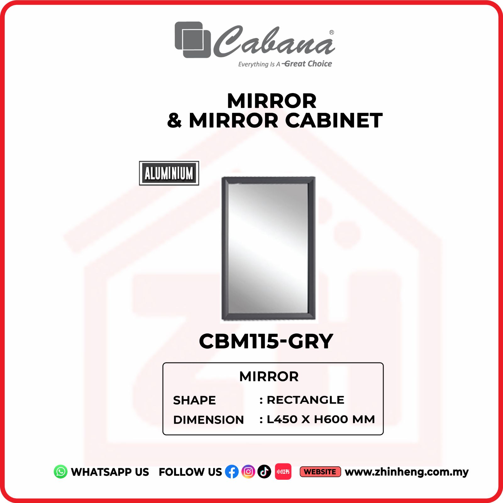 CABANA MIRROR CBM115-GRY