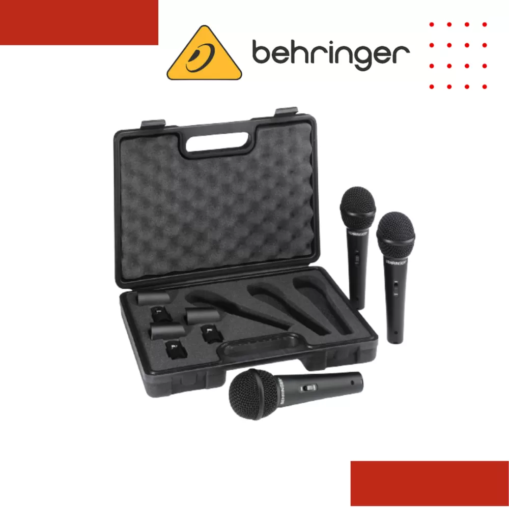 Behringer XM1800S (3-Pack) Dynamic Microphones with Carrying Case