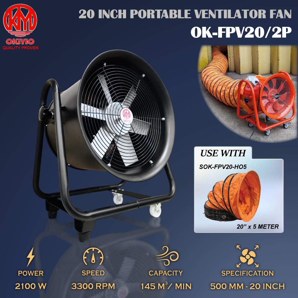 OKIYIO 20" HIGH SPEED VENTILATOR FAN