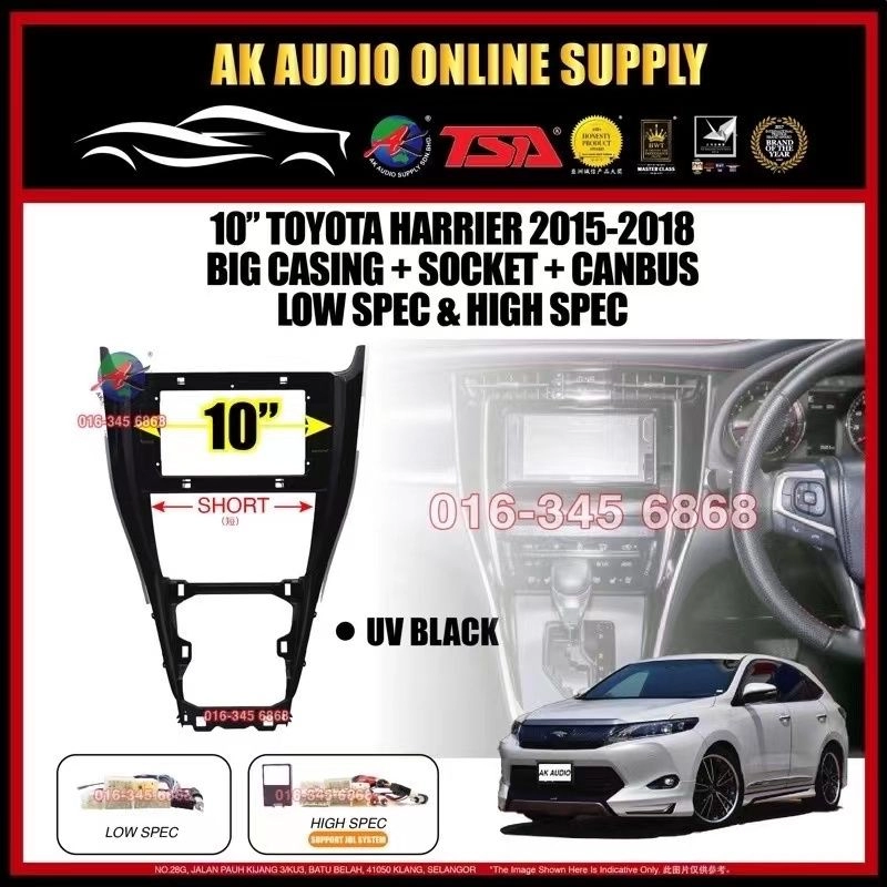 🆕1K 2+32GB 4G 8-CORE🆕TSA Toyota Harrier XU60 2015 -2018 ( BIG ) Android 10'' inch CarPlay/DSP/BLU-RAY Car Player