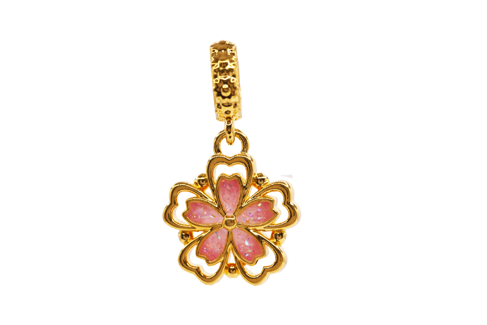 GR Gold Pendant Pink Flower 916/22K