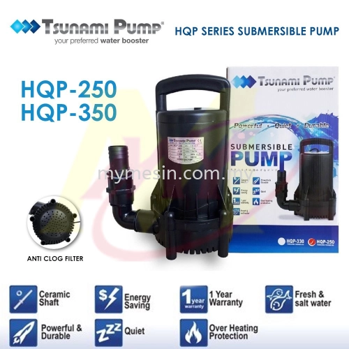 Tsunami Koi Fish Submersible Pump HQP250 / HQP350 Pam Kolam Ikan