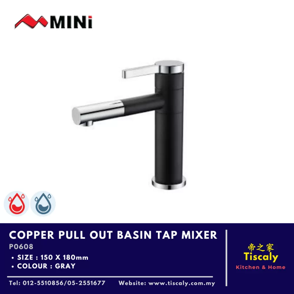 MINI COPPER PULL OUT BASIN TAP MIXER P0608