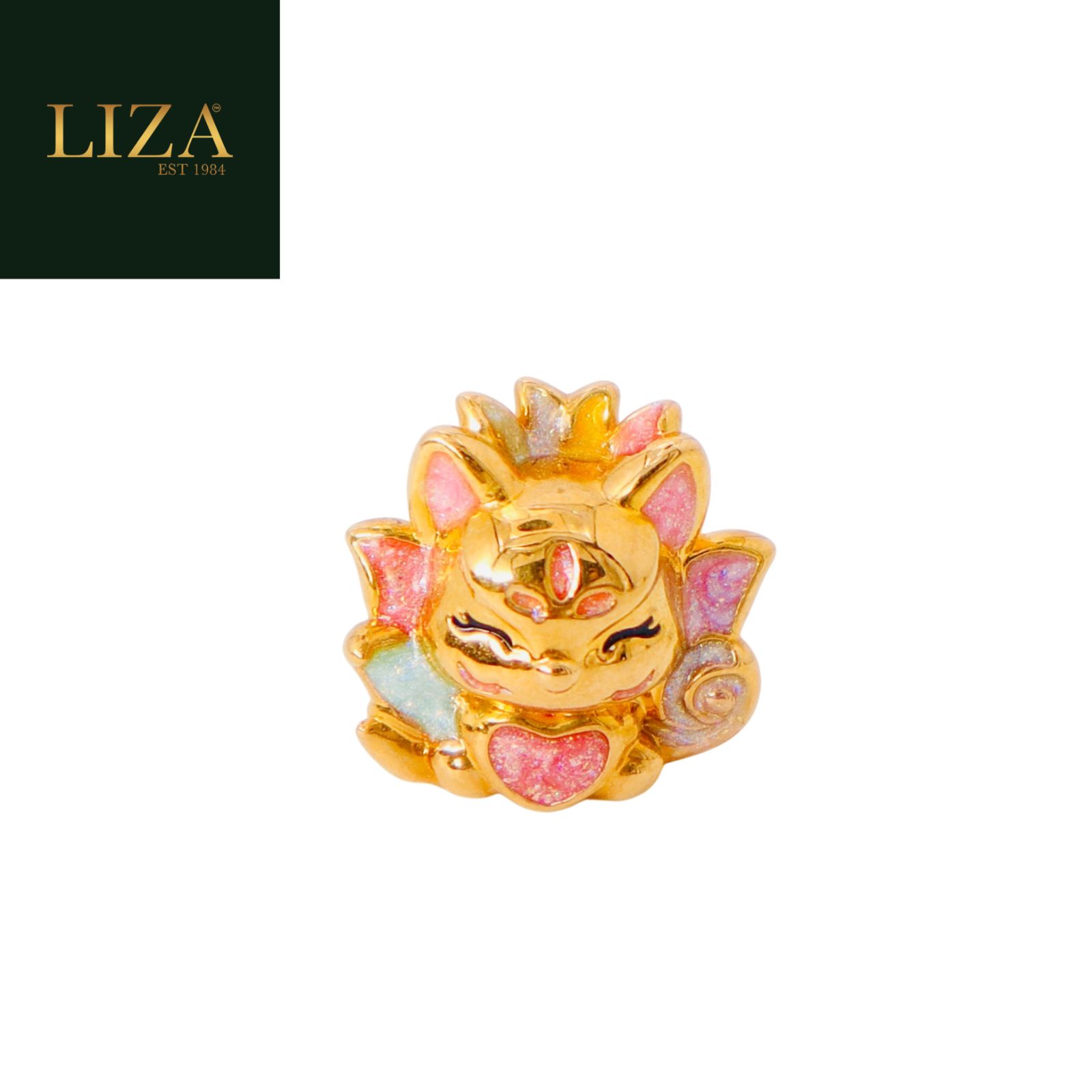 LIZA 916 GOLD PENDANT 22K PURE GOLD PENDANT WITH BEAD 9TAILEDFOX