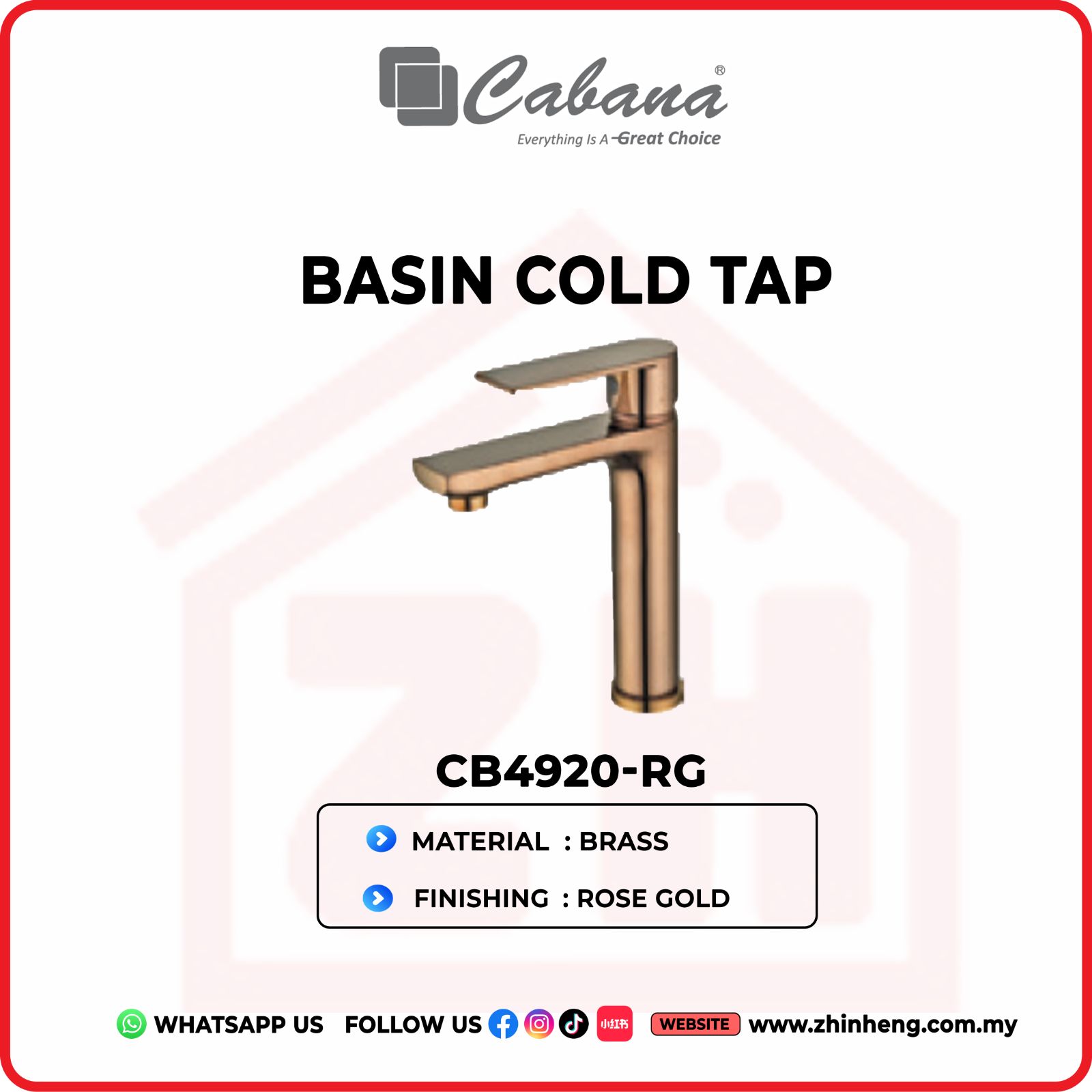 CABANA BASIN COLD TAP CB4920-RG