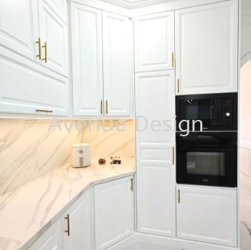 White English Profile Door Tall Cabinet & Oven Cabinet In Shah Alam
