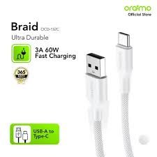 ORAIMO BRAID ULTRA DURABLE 60W Fast Charging Cable  OCD-152CC WHITE
