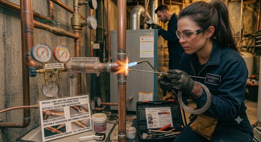 copper joint brazing HVAC maintenance skills