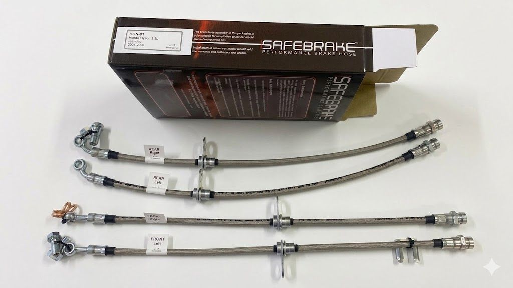 PRO RS STEEL BRAIDED BRAKE HOSE for Honda Elysion 3.5L 2004-2008 - 4pcs (5 Years Warranty)