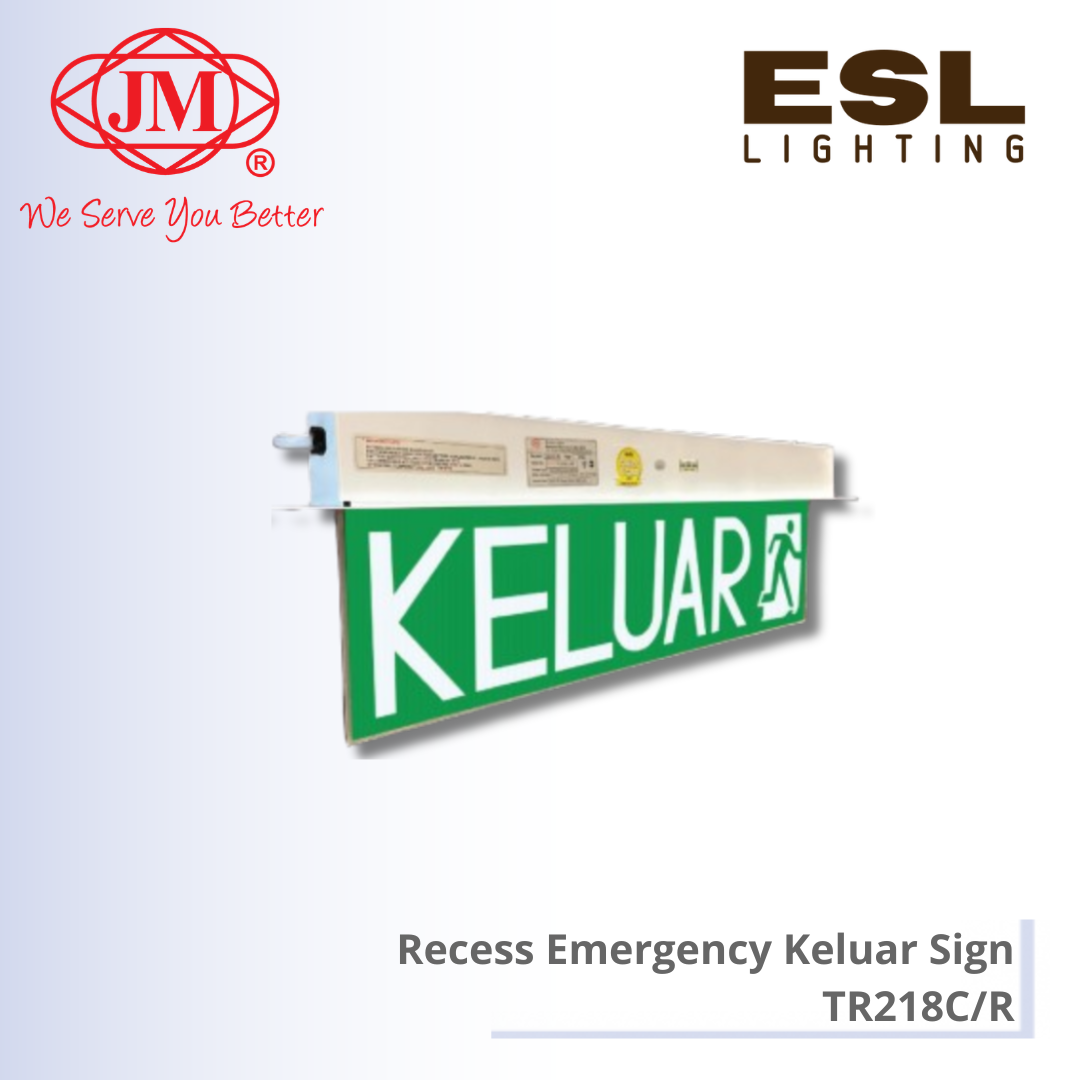 JM Recess Emergency Keluar Sign - TR218C/R [SIRIM]