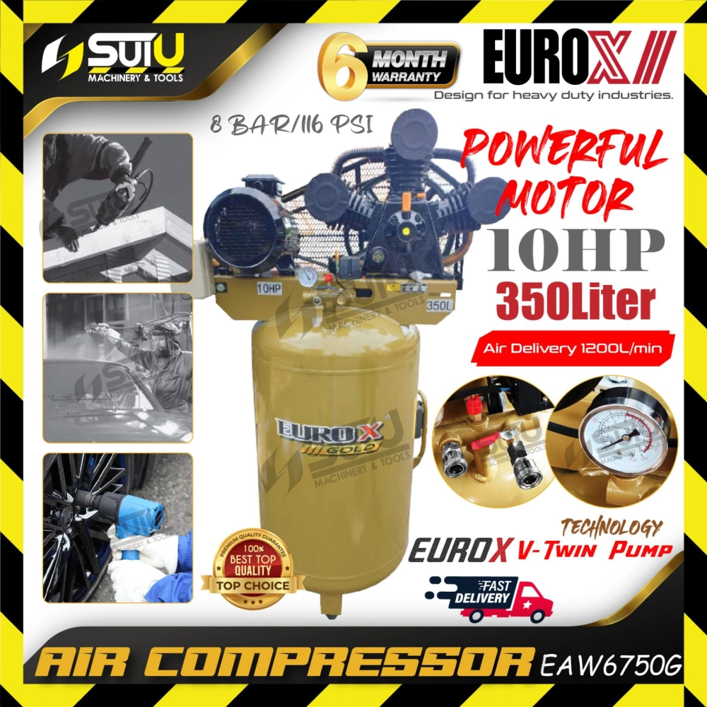 EUROX GOLD EAW6750G / EAW-6750G 10HP 350L Air Compressor / Kompressor 7.5kW