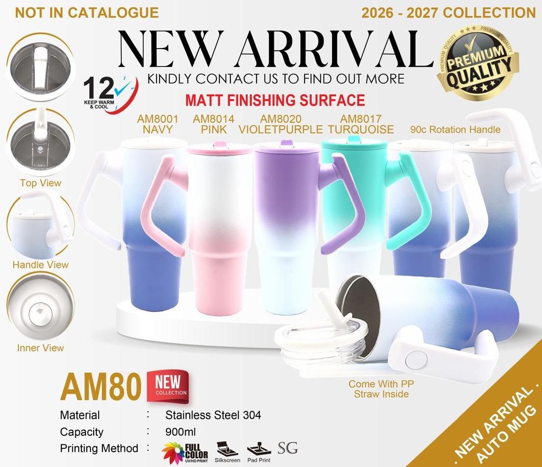 AM80 — AUTO MUG STAINLESS STEEL 304 (INNER) WITH PP STRAW + MATTE FINISH 900ml [PREMIUM QUALITY ✔] [12 HOUR HEAT RETENTION 🕛] [NEW PRODUCT 2026]