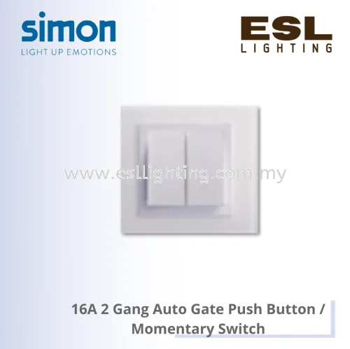 SIMON V8 SERIES 16A 2 Gang Auto Gate Push Button / Momentary Switch - 80398F