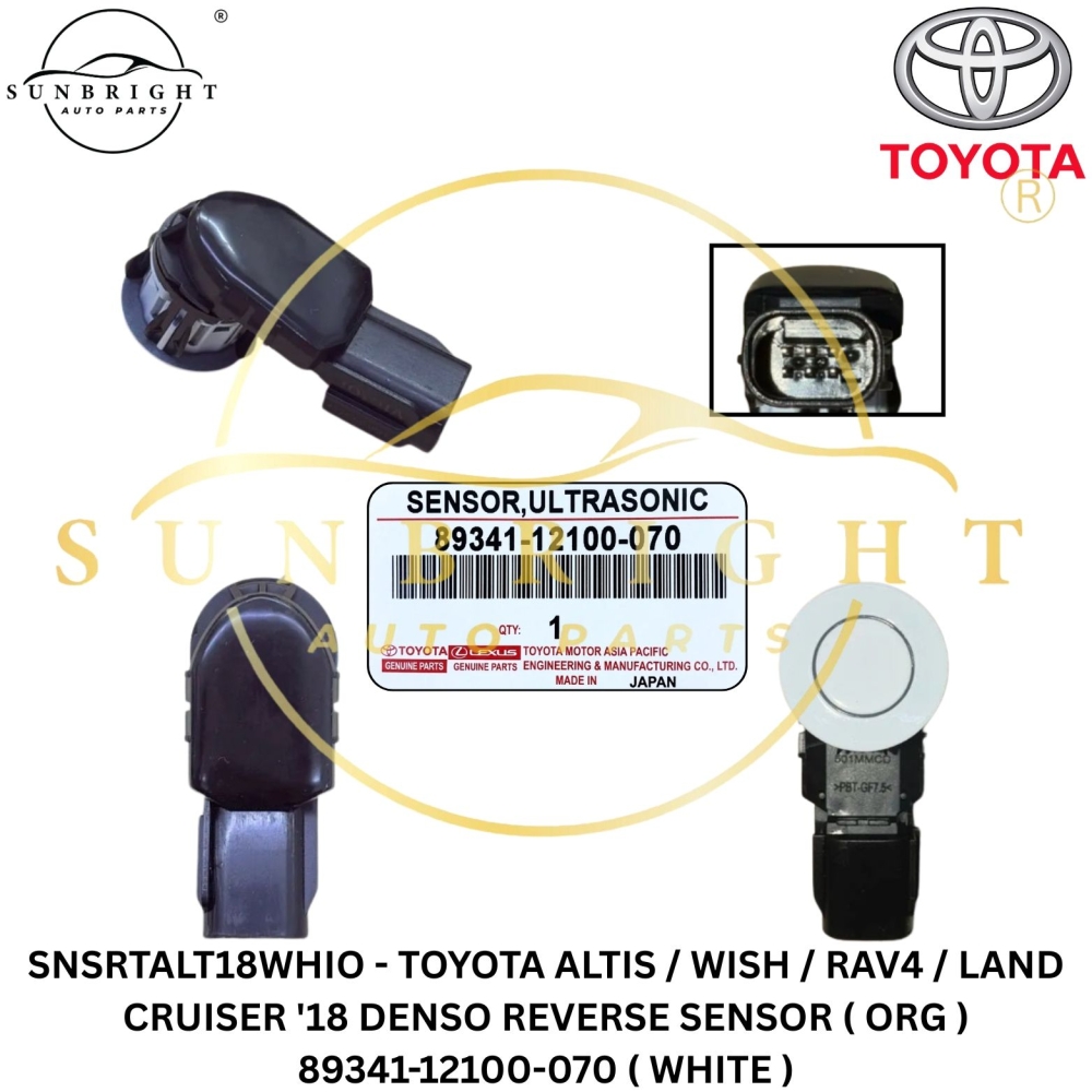 SNSRTALT18WHIO - TOYOTA ALTIS / WISH / RAV4 / LAND CRUISER '18 DENSO REVERSE SENSOR ( ORG ) 89341-12100-070 ( WHITE )