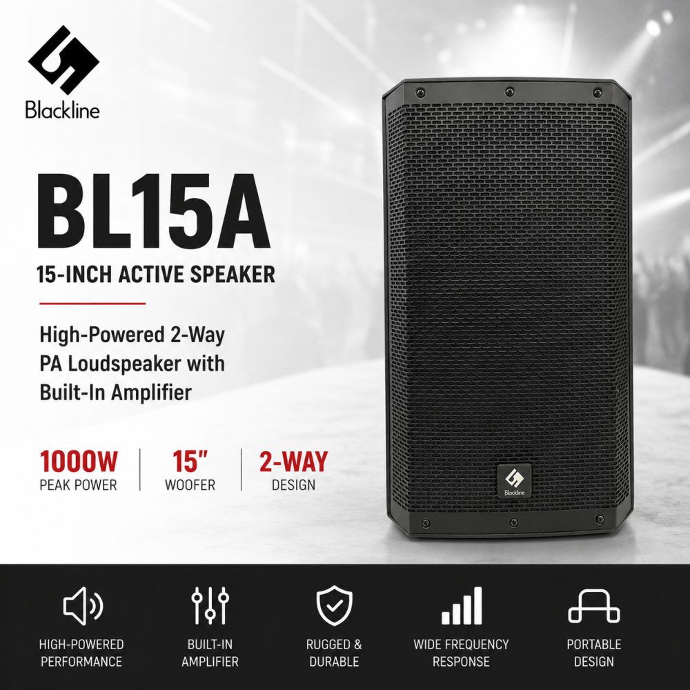 đ Blackline BL15A 15-Inch Active Speaker â High-Powered 2-Way PA Loudspeaker with Built-In Amplifier