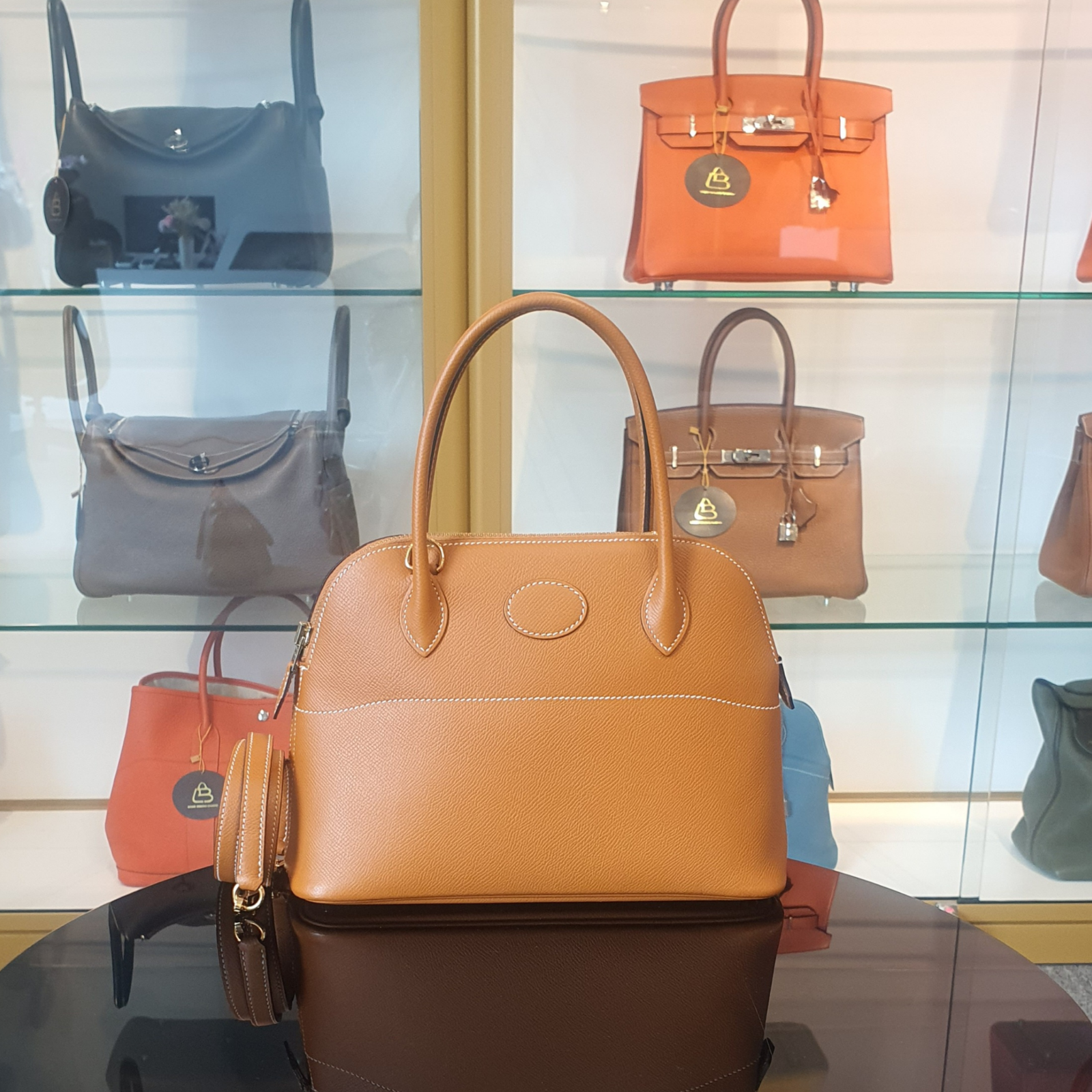 Hermes Bolide 27 Toffee Epsom Gold Hardware Bag