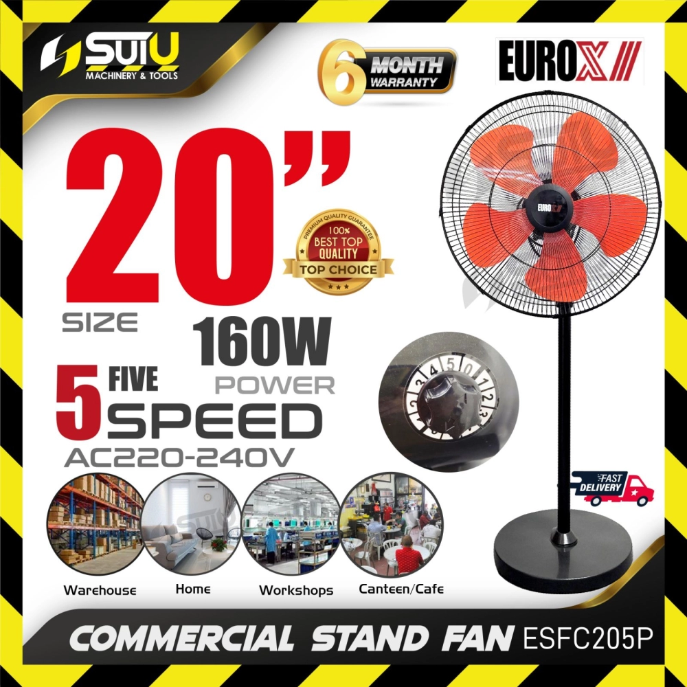 EUROX ESFC-205P / ESFC205P 20" Five Blade Commercial Stand Fan / Kipas Berdiri 160W