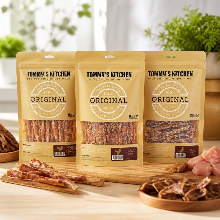 Tommy's Kitchen Natural Dog Treats 100g - Chicken & Duck Jerky Premium Snacks
