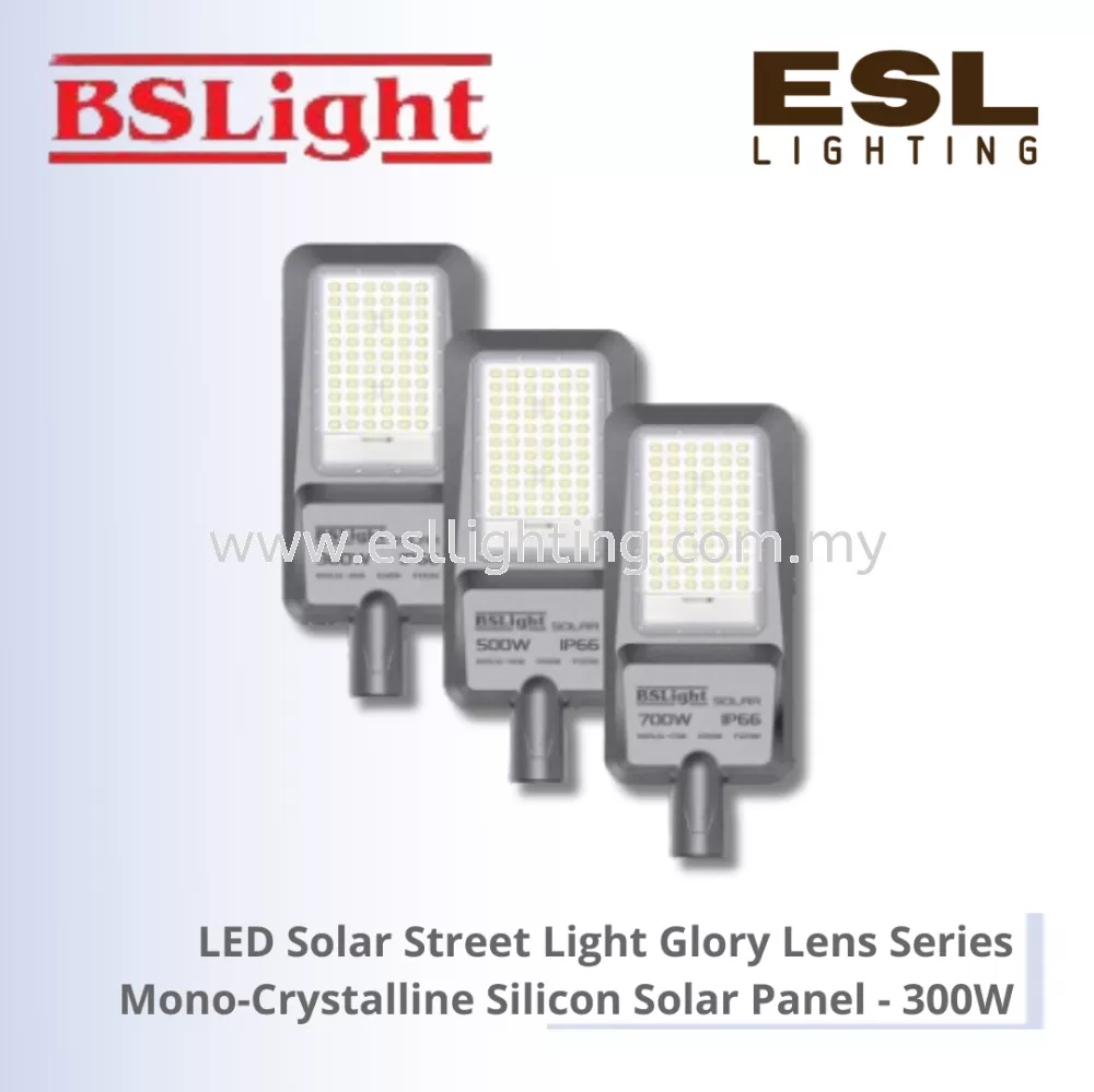 BSLIGHT LED Solar Street Light Glory Lens Series Mono-Crystalline Silicon Solar Panel 300W - BSSLSL-1300 IP66