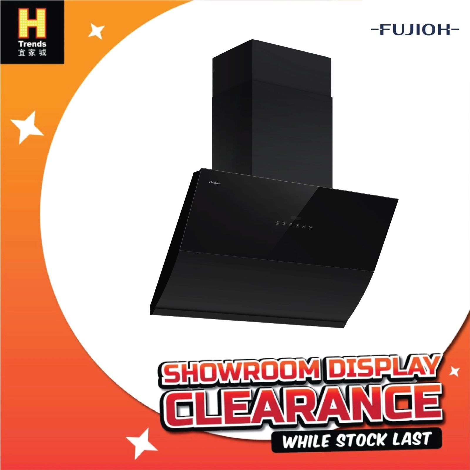 Fujioh Chimney Hood FR-SD2290V (FLBK/Glass Black)