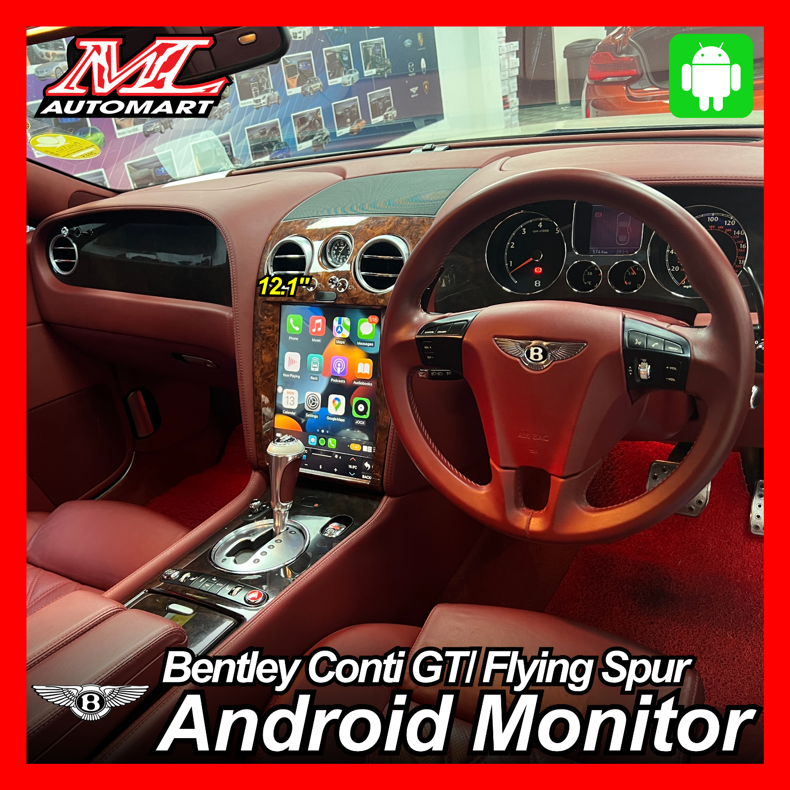 Bentley Continental GT/ Flying Spur Android Monitor (12.1" Vertical Screen)