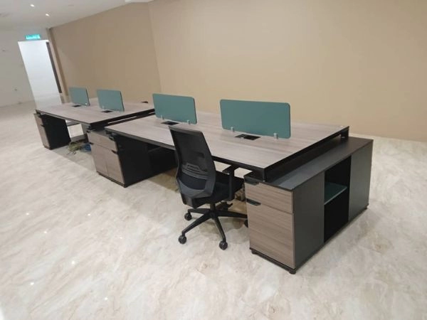 Office Furniture Port Klang Office Workstation Table Cluster Of 4 Seater | Office Cubicle | Office Partition | Meja Pejabat