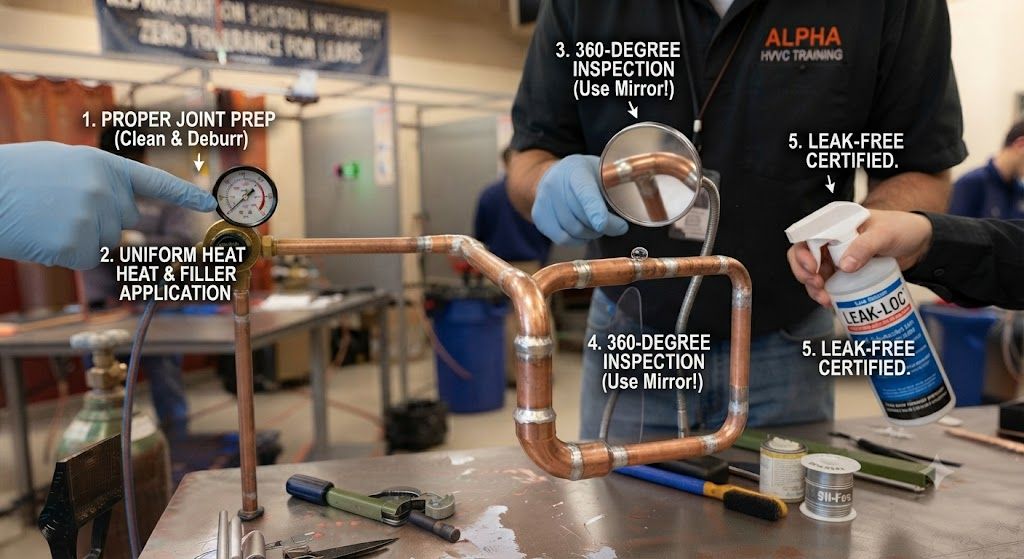 HVAC copper pipe leak free brazing guide