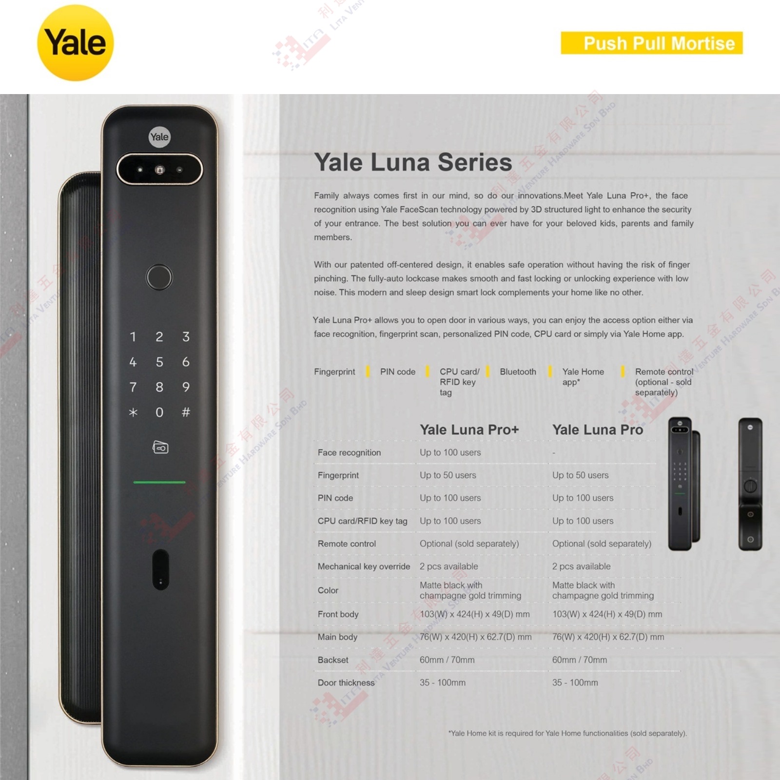 YALE BRAND DIGITAL LUNA SERIES LOCK