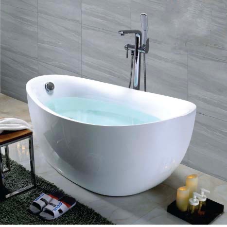 IT-VK-A187-W Free Standing Acrylic Bathtub – Modern White Luxury Bath Tub (1500mm & 1700mm Options)