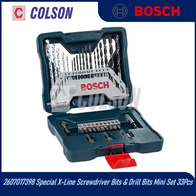 BOSCH 2607017398 Special X-Line Screwdriver Bits & Drill Bits Mini Set 33Pcs