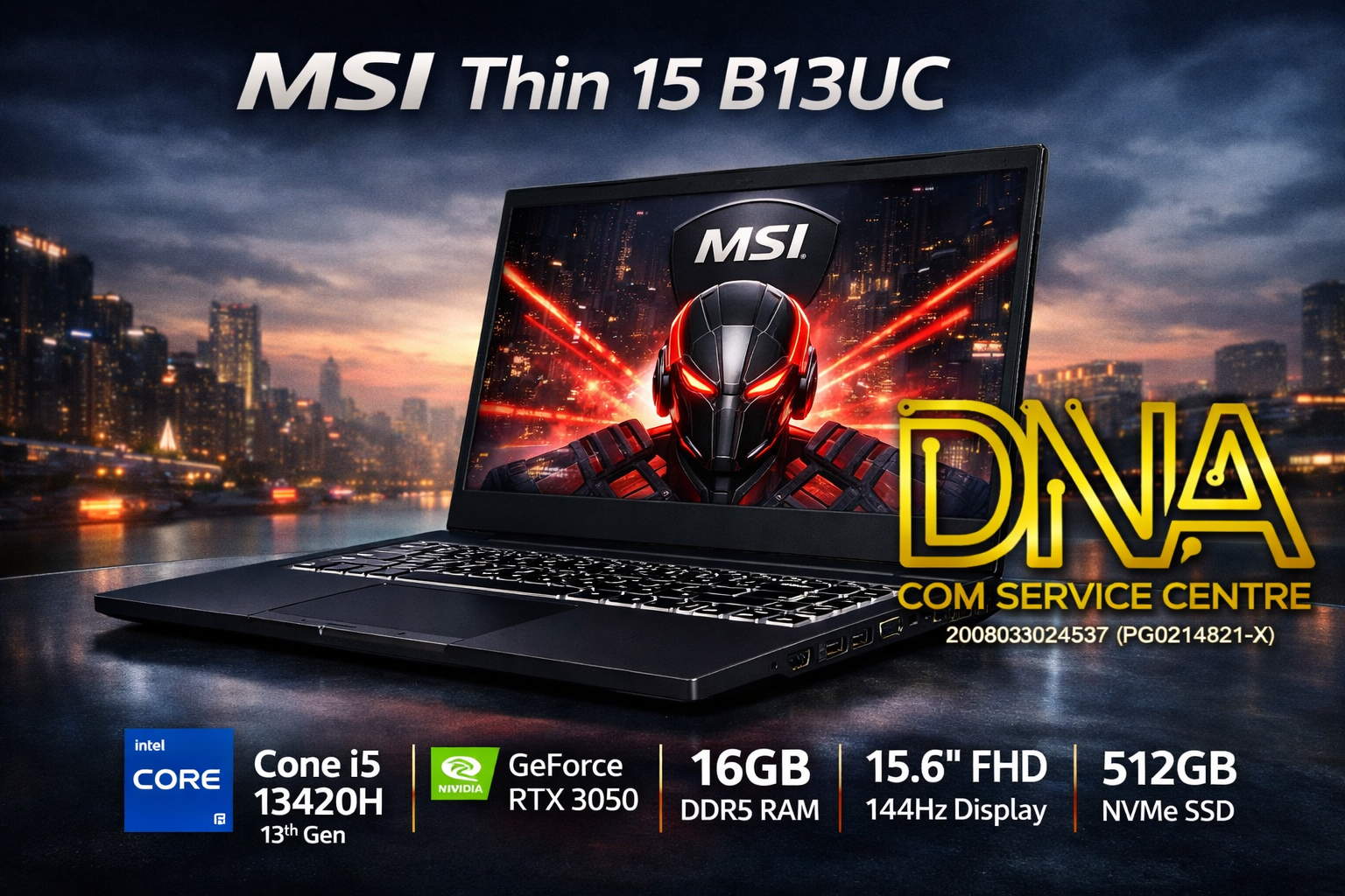 MSI Thin 15 B13UC Gaming Notebook