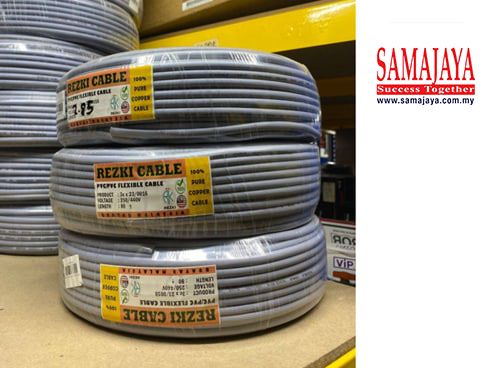 Rezki 23/0.016 x 3 Core Flexible Cable (Grey)